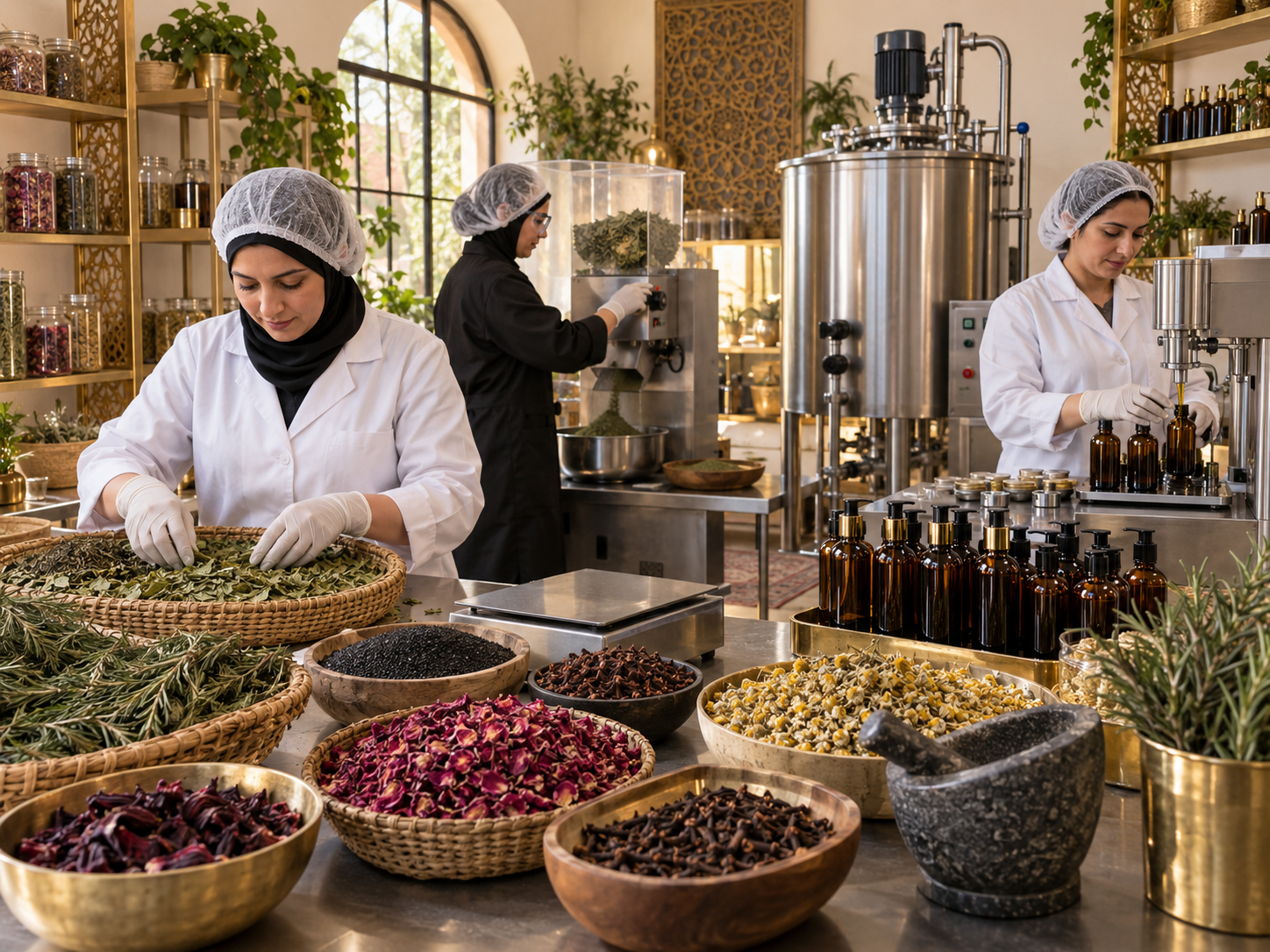 ورشة Luxaura لتحضير منتجات الأعشاب والعناية بالشعر